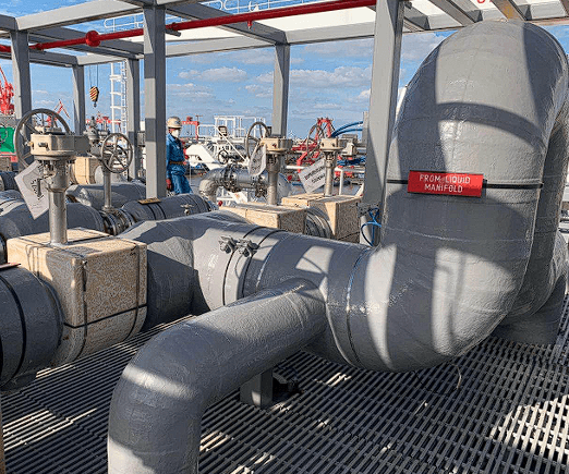 GRP (glass reinforced polymer) cladding on insulated pipe — marine and offshore application