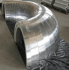 Mitered PIR segments pre-assembled for large radius pipe elbows